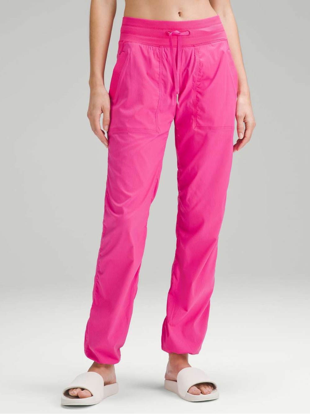 Lululemon Dance Studio Pant Pink Sonic Pinstripe Straight Leg Track Drawstring 4